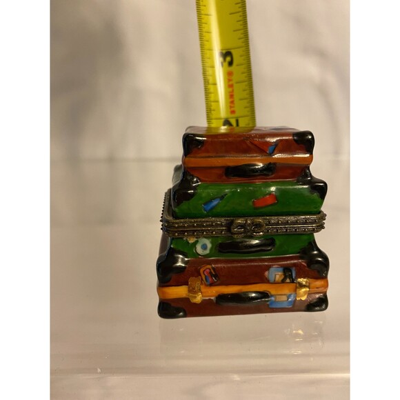 Stack of luggage Trinket/Pill Box - Picture 8 of 8